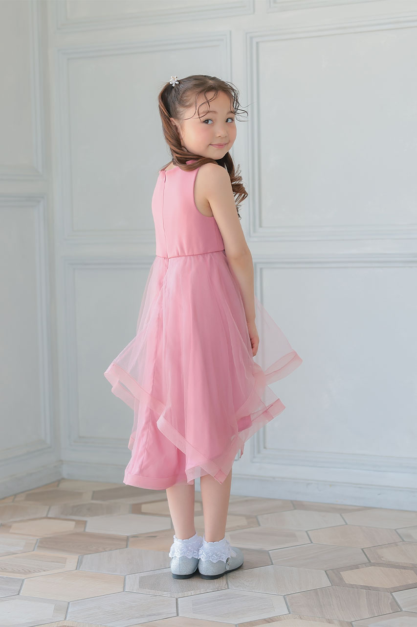 Kids チュールレイヤードドレス ピンク 4歳｜結婚式のパーティー