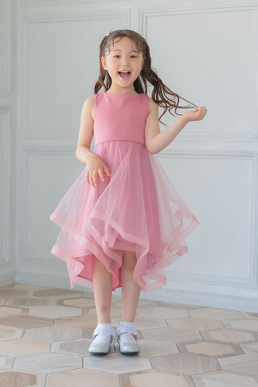 ✴*︎様 【pain】チュールレイヤードミニドレス　ピンク Kids チュールレイヤードドレス ピンク 4歳｜結婚式のパーティードレス