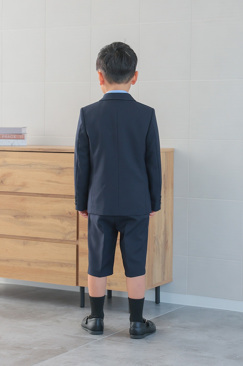 Boys 3つ釦ドット柄フォーマルスーツ 130cm(シャツ/ジャケット/パンツ