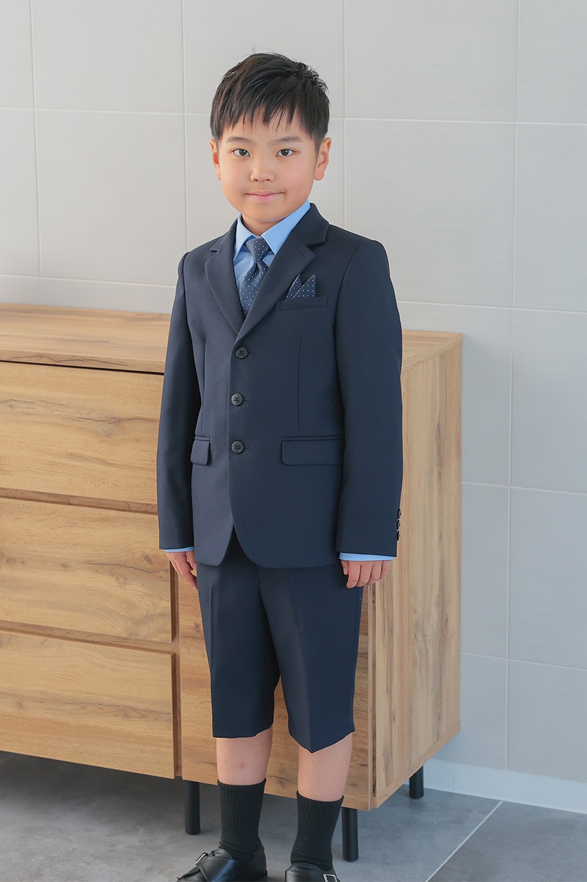 Boys 3つ釦ドット柄フォーマルスーツ 130cm(シャツ/ジャケット/パンツ