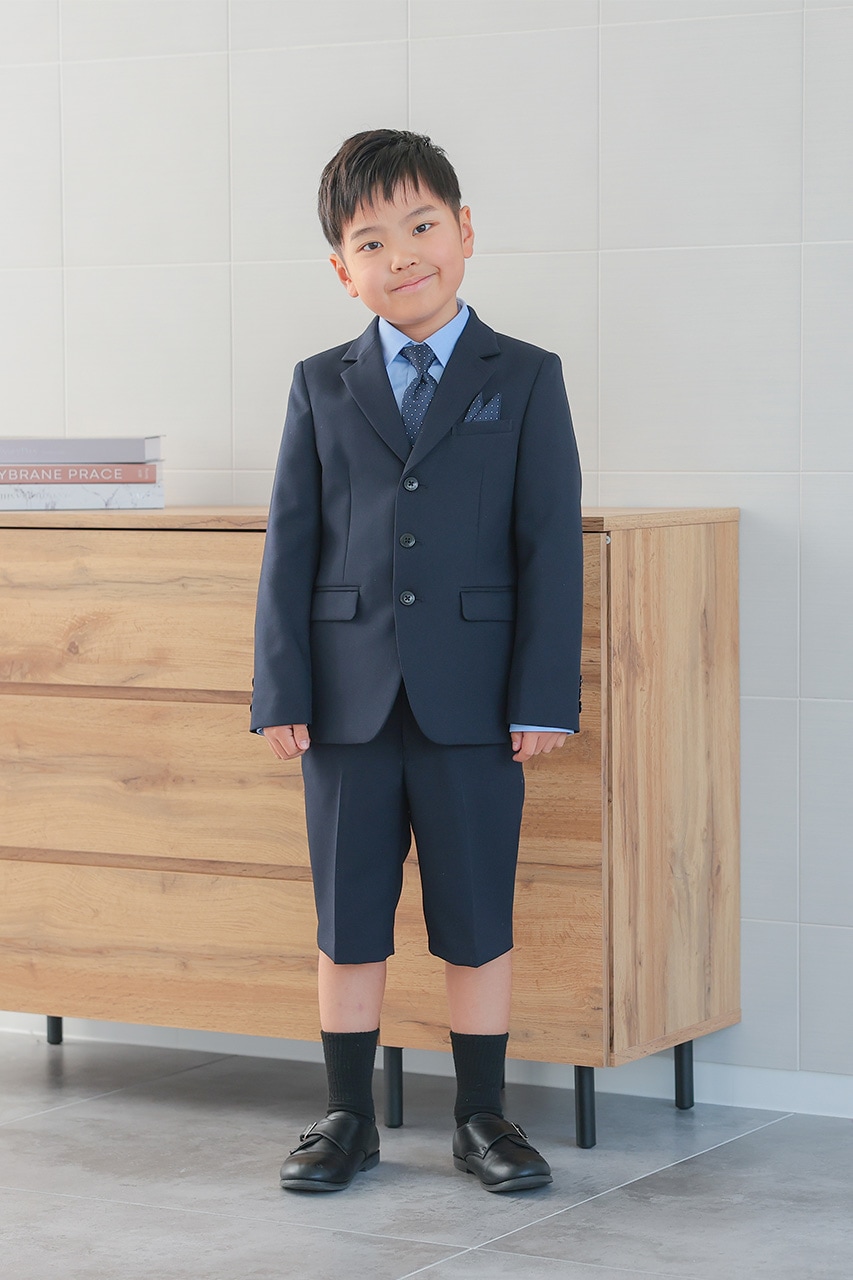 Boys 3つ釦ドット柄フォーマルスーツ 130cm(シャツ/ジャケット/パンツ