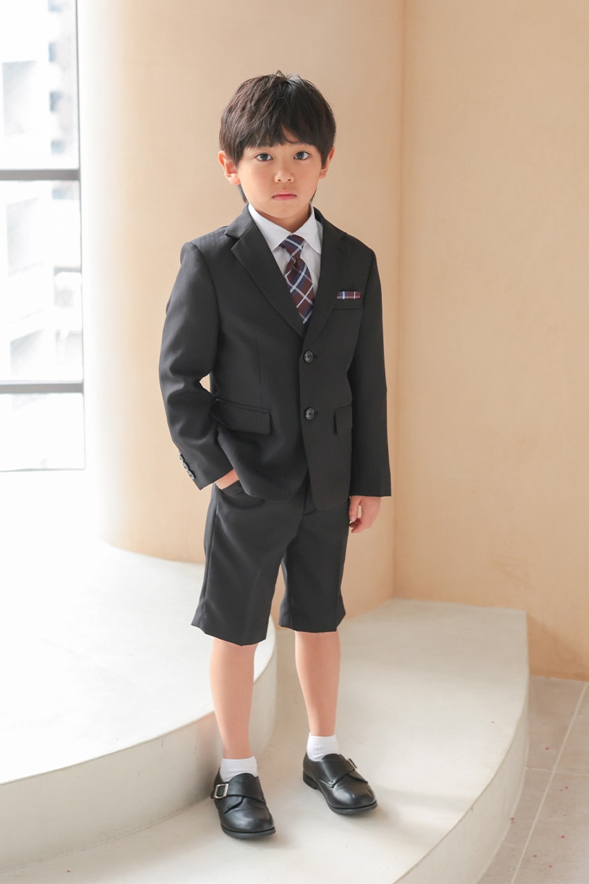 Boys ストライプフォーマルスーツ ブラック 130cm(シャツ/ジャケット