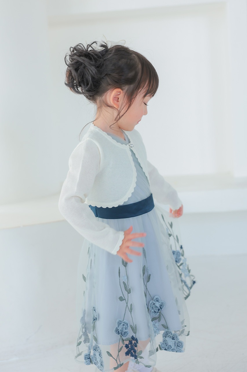 Kids シアーフラワーチュールドレス 5歳｜結婚式のパーティードレス