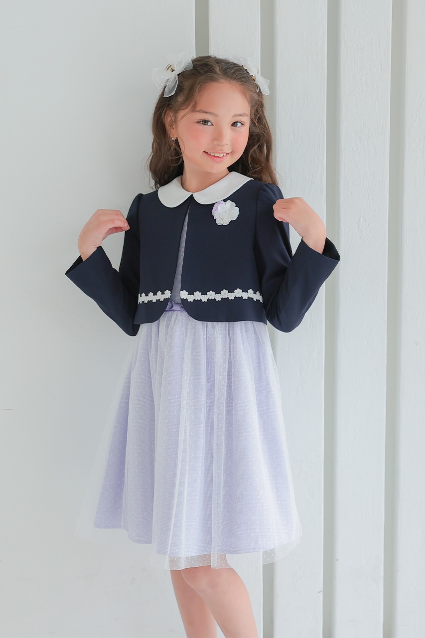 Girls チュールドッキングアンサンブル パープル 120cm(ワンピース