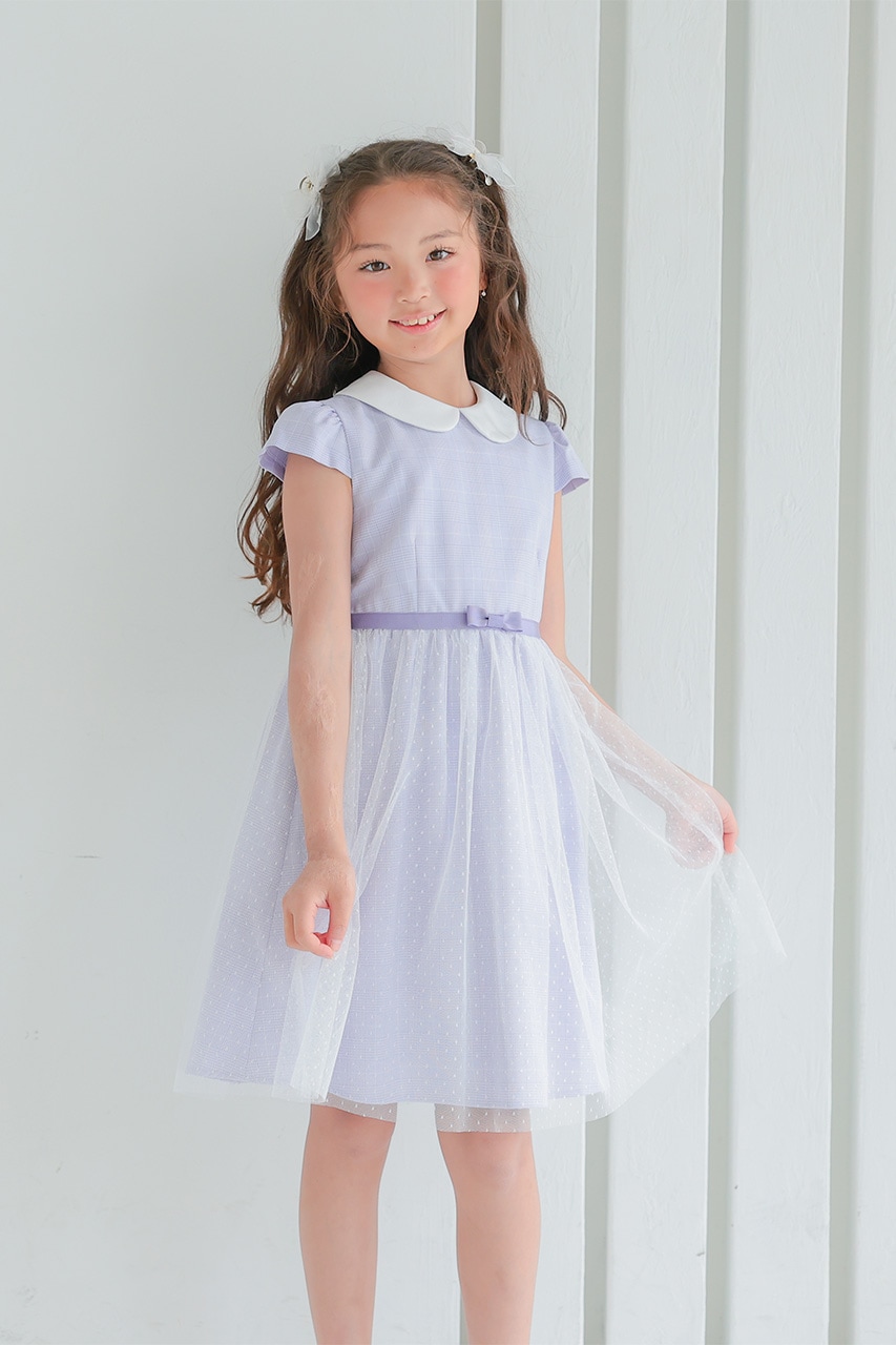 Girls チュールドッキングアンサンブル パープル 120cm(ワンピース