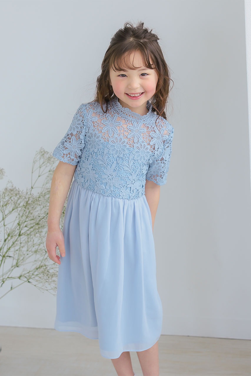 Kids ハイネックAラインドレス 4歳｜結婚式のパーティードレスなら