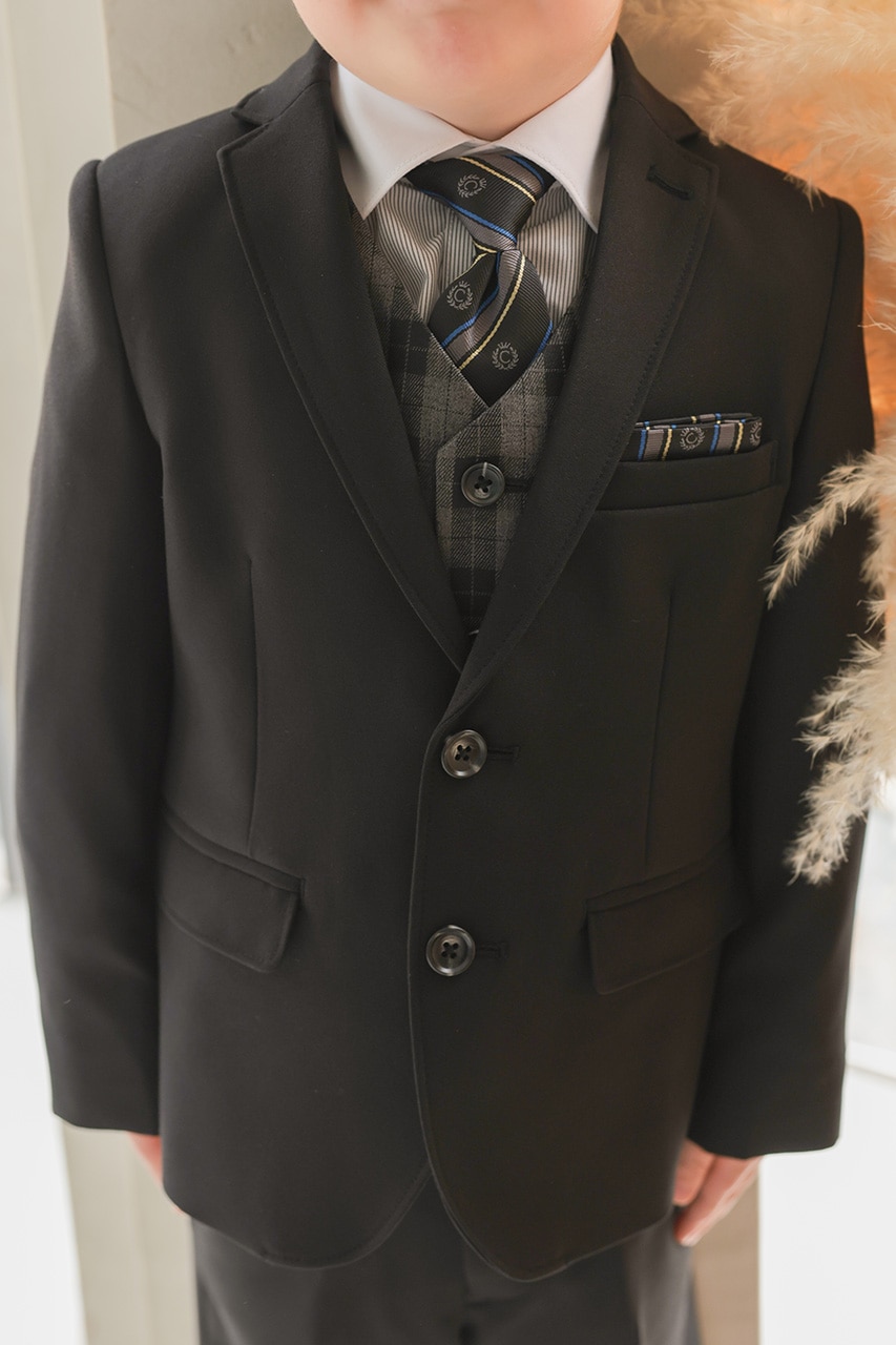 組み合わせが選べる】Boys グレーチェックフルセットスーツ 120cm