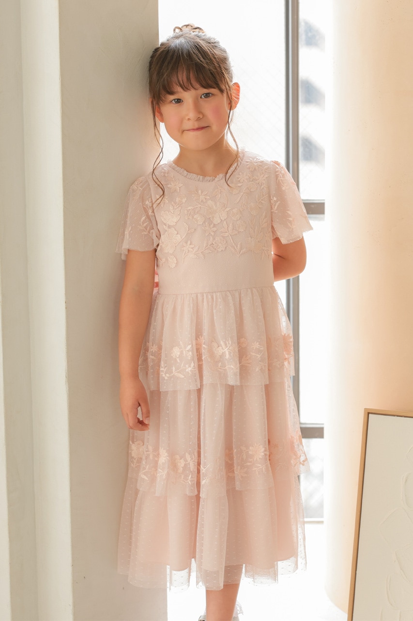 Kids エンブロイダリークラシカルチュールドレス 120-125cm｜結婚式の