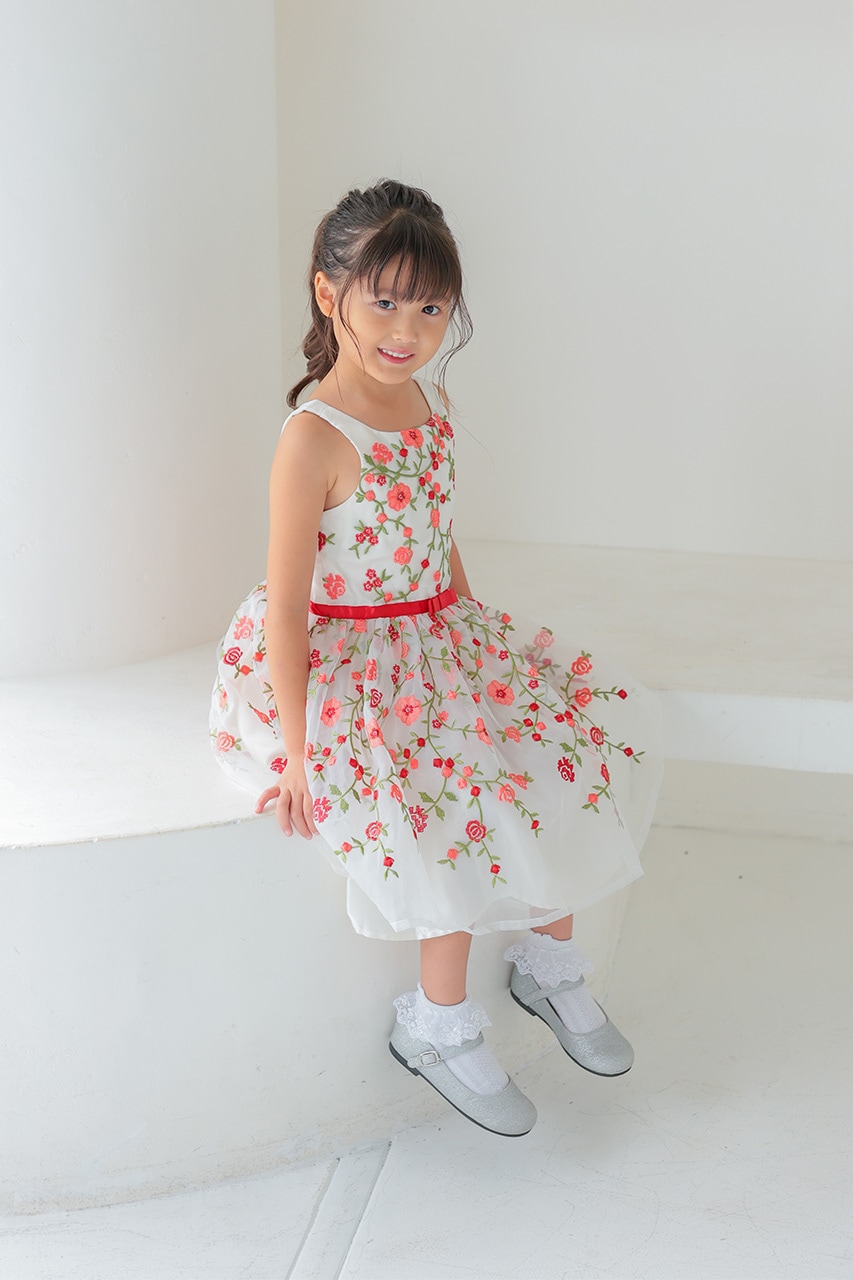 Kids エンブロイダリーローズドレス 5-6歳｜結婚式のパーティー