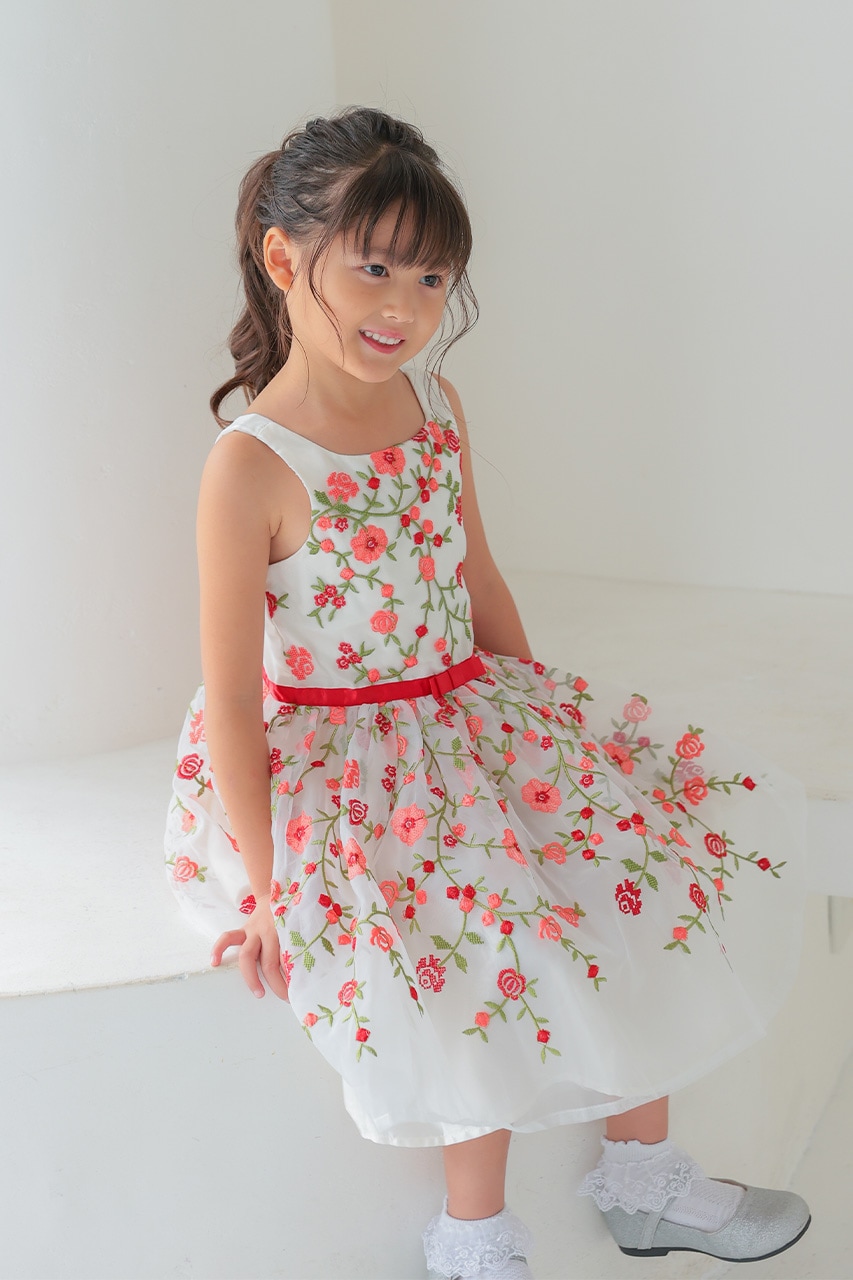 Kids エンブロイダリーローズドレス 5-6歳｜結婚式のパーティー