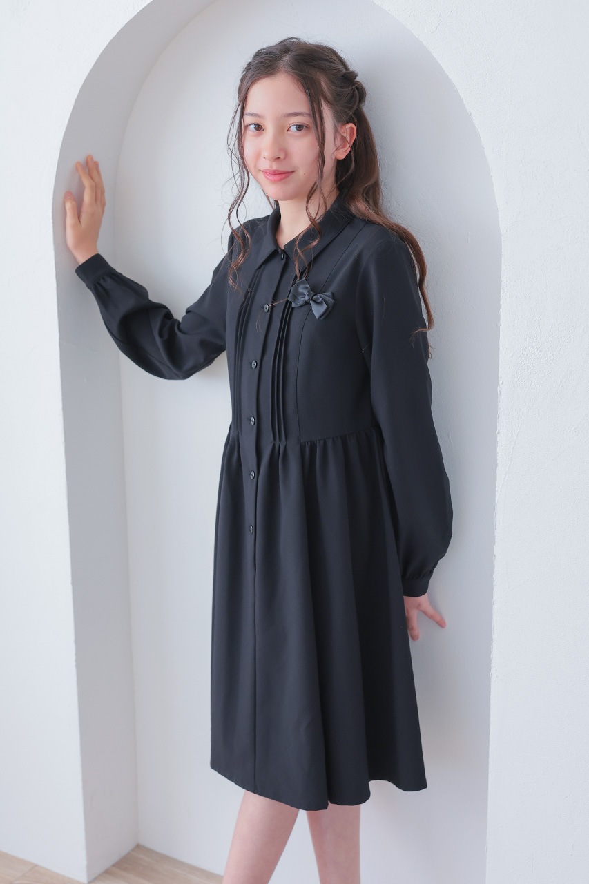 女の子 フォーマル ワンピース　ゆったり160センチ Girls タックリボンフォーマルワンピース 160cm｜結婚式の