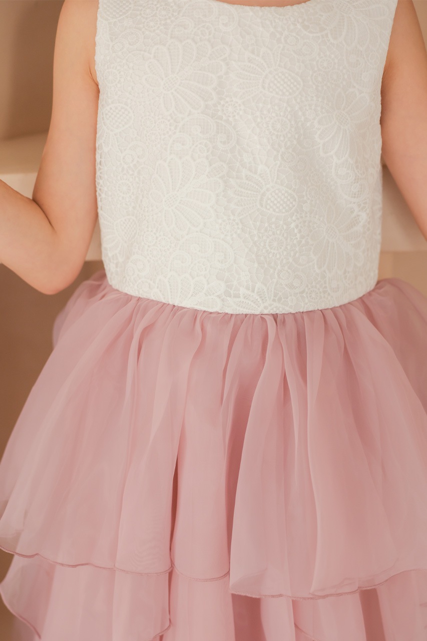 Kids ラッフルフリルドッキングドレス 140cm｜結婚式のパーティー