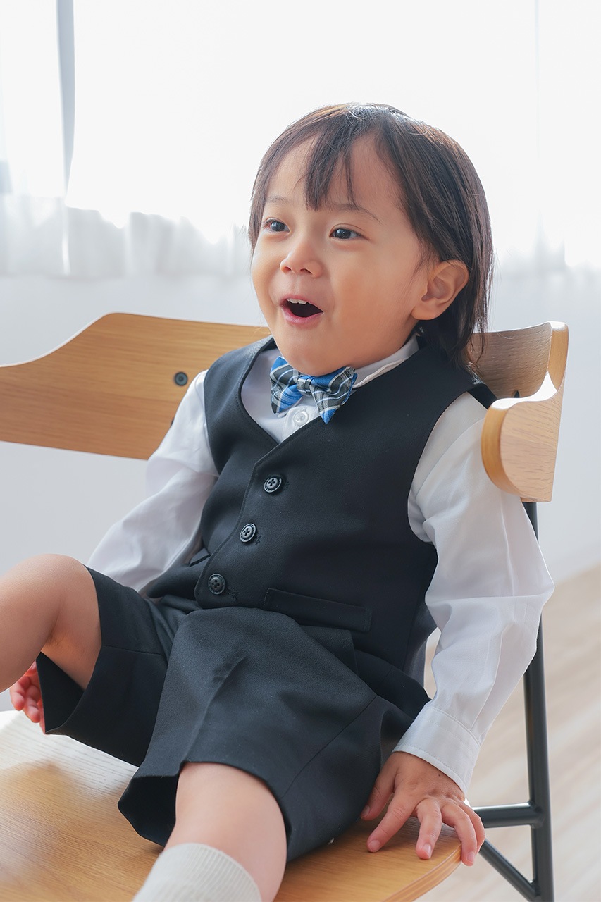 Boys ベストスーツセット 80cm(シャツ/ベスト/パンツ/蝶ネクタイ4点