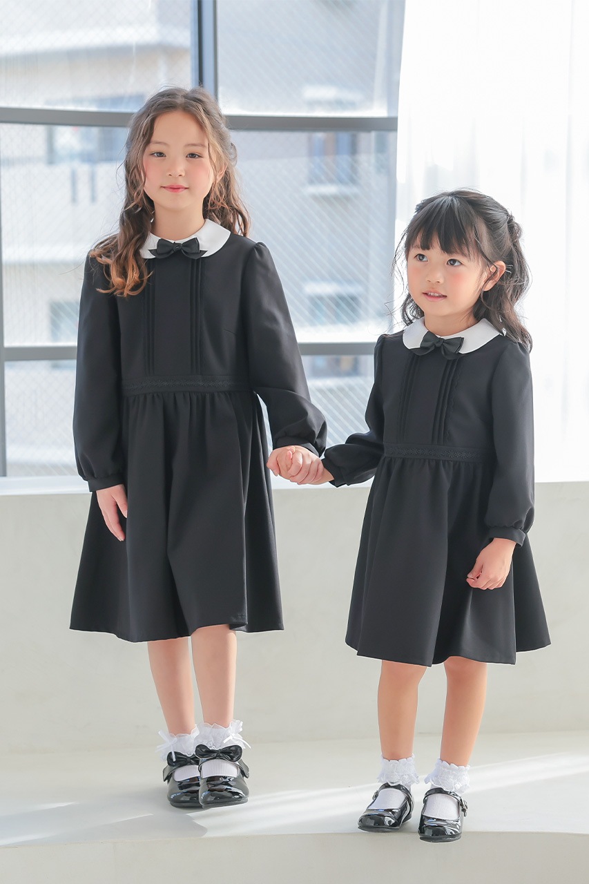 rurushop　90 ワンピース　フォーマル　付け襟　100110120 楽天市場】ワンピース 襟付き レトロ 春夏 秋 黒 半袖 レース襟