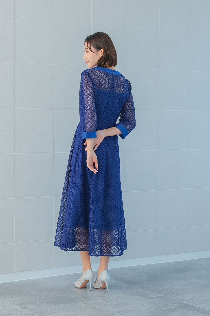 J by blue ジオメトリック チェーンレースドレス ネイビー系 S SALE】日本製 ジオメトリックチェーンレースドレス – BLUE ONLINE