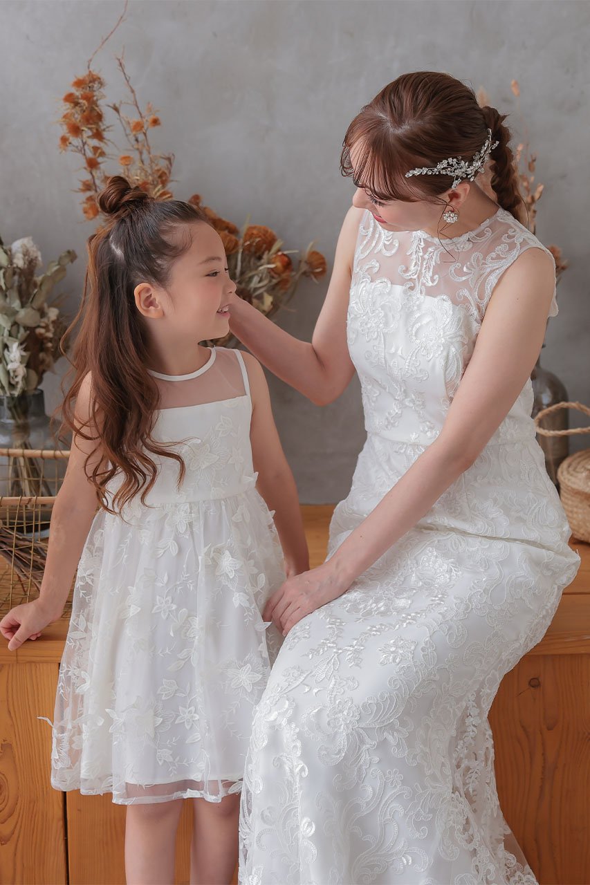 Kids レース刺繍フェアリードレス 5歳｜結婚式のパーティードレスなら