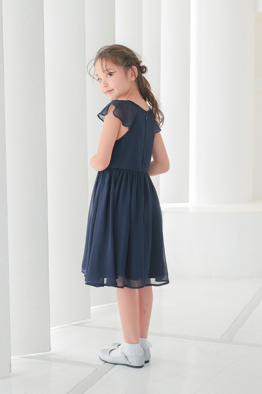 Kids ウエストフラワーシフォンドレス 9歳｜結婚式のパーティードレス