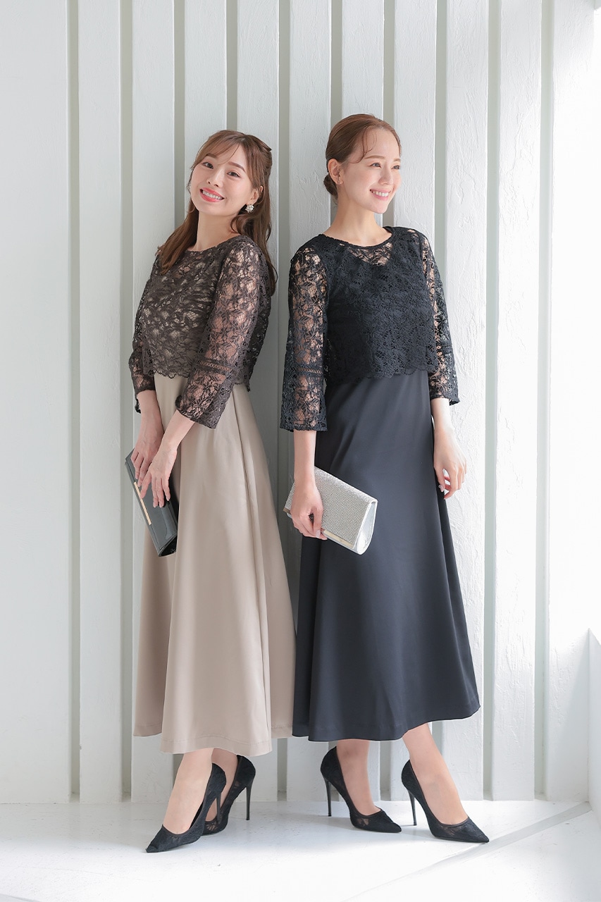 ボレロセット2WAY Aラインドレス ブラウン｜結婚式のパーティー