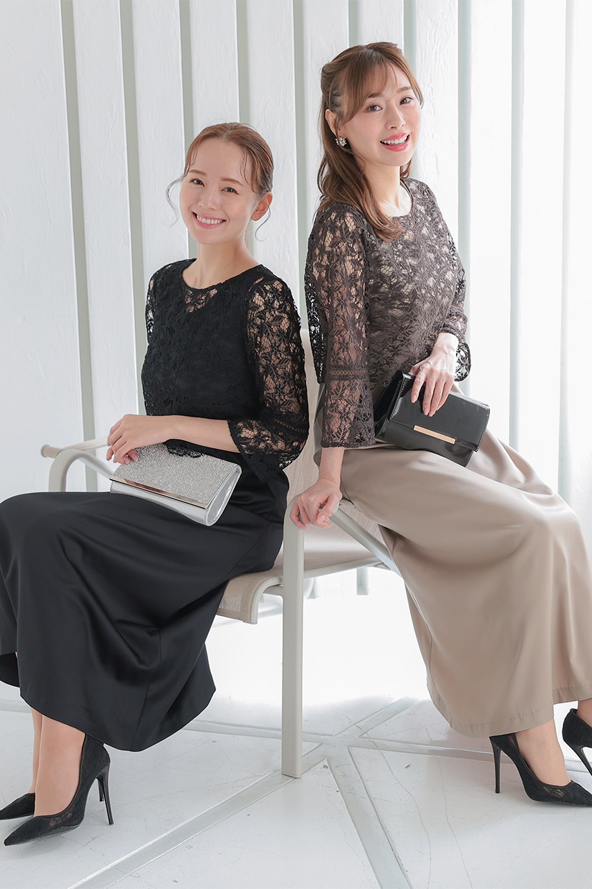 ボレロセット2WAY Aラインドレス ブラウン｜結婚式のパーティードレス