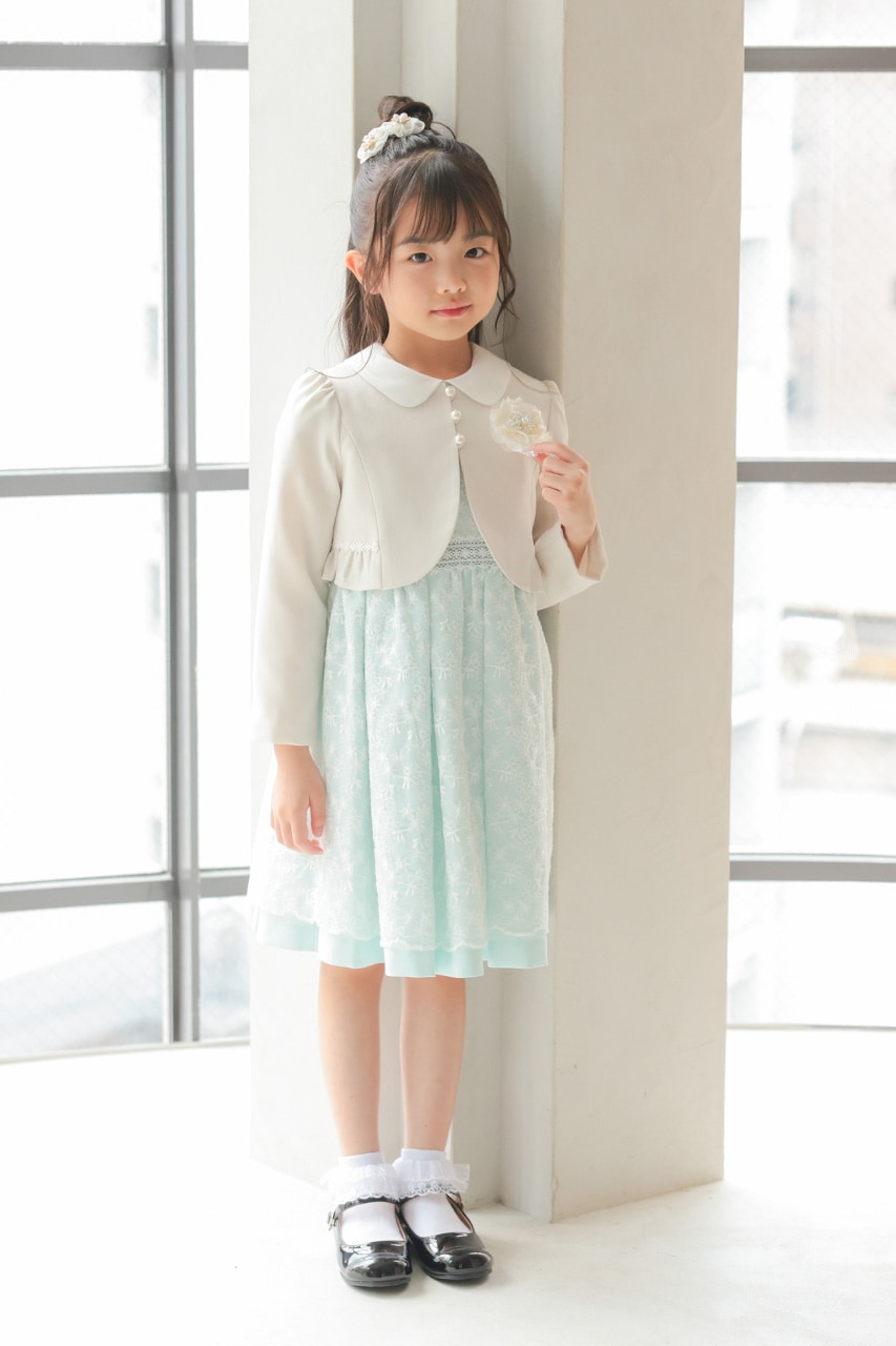 Girls レースレイヤードアンサンブル 115cm(ワンピース/ボレロ