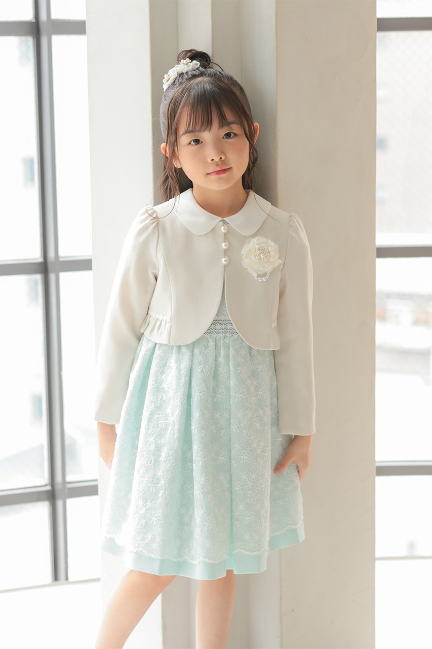 Girls レースレイヤードアンサンブル 115cm(ワンピース/ボレロ