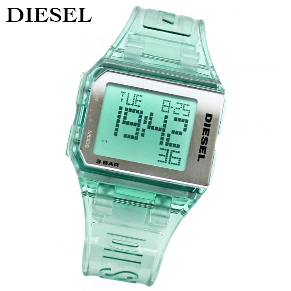 新品未使用タグ付き】DIESEL ディーゼル 腕時計 クリアグリーン 付属品 