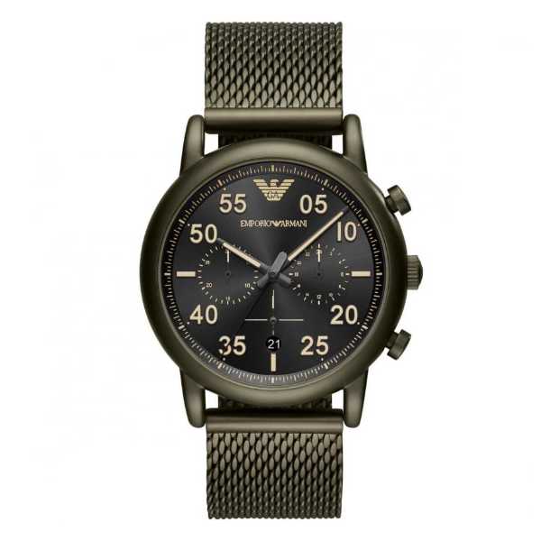 【極美品】 EMPORIO ARMANI 腕時計 ブラックAR11515 Emporio Armani Chronograph Black Silicone Watch
