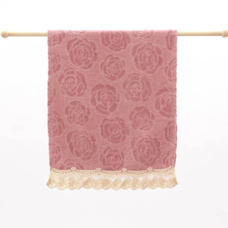 Rose towel ジャカード織 タオル 約30×75cm｜インテリアレース