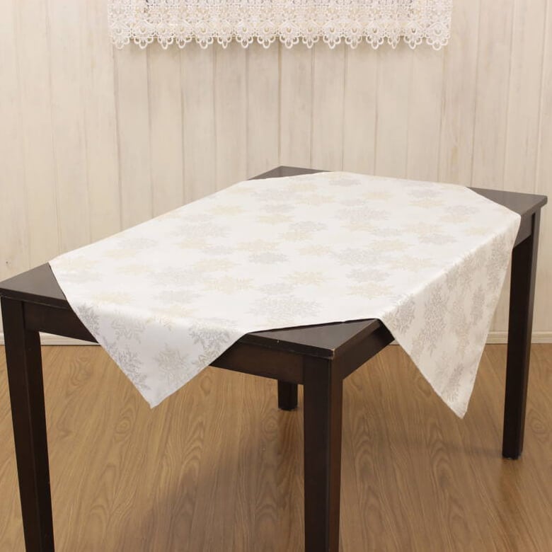 Snow crystal 撥水加工ジャカード織 テーブルクロス 約110×110cm