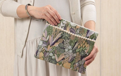 ジャカード織 フラットバッグ 約20×25cm [botany]