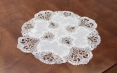 ギュピールレース テーブルセンター 約45cm [White Motif]