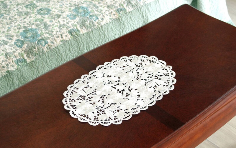 Arte rosa コード刺繍 テーブルセンター 約30×45cm｜インテリアレース