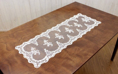 刺繍レース テーブルセンター 約36×99cm [emb-vail]