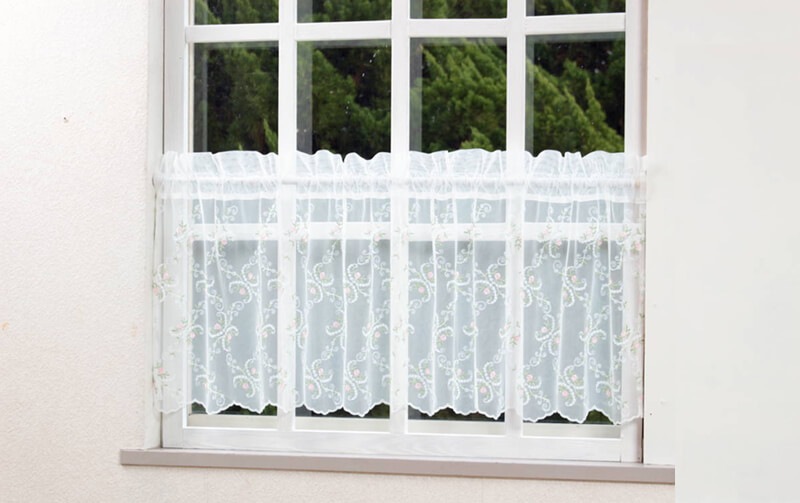 カフェカーテン【ピコ様オーダー品チュールレースリバーシブル