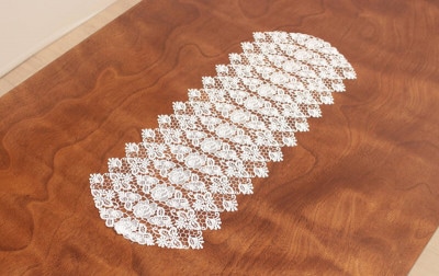 ギュピールレース テーブルセンター 約27×70cm [Twinkle rose]
