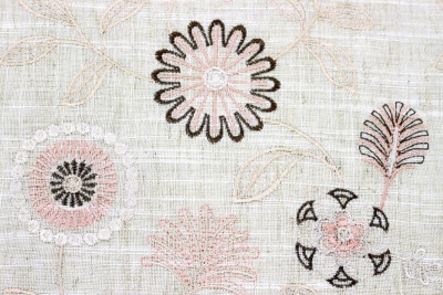 ボタニカルフラワー刺繍 のれん 約85×120cm
