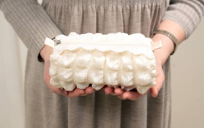 ストレッチジャカード 筒型ポーチ 約17×7cm [cozy-foamy]
