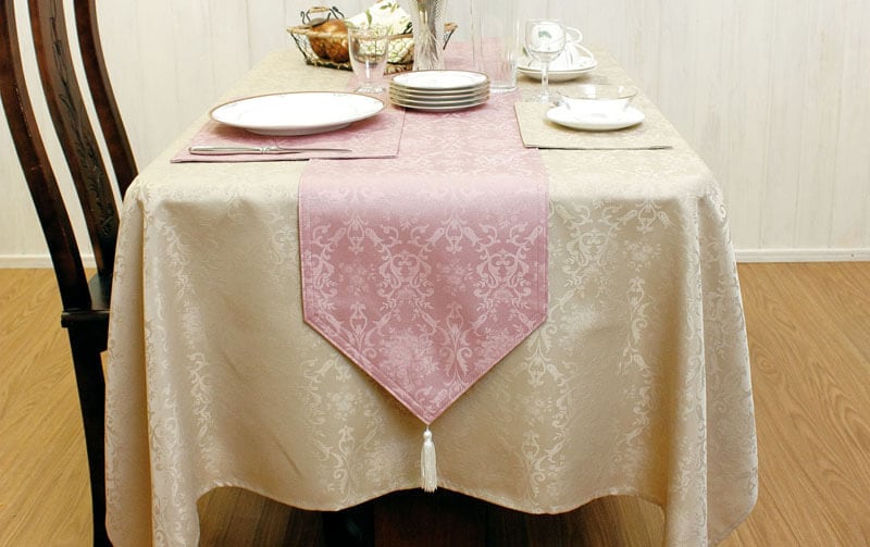 damask elegance 撥水ジャカード織 テーブルクロス 約140×240cm
