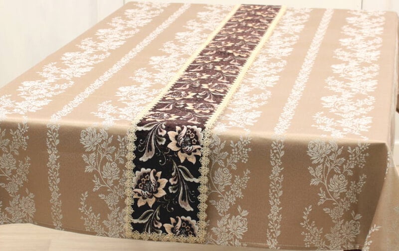 Brownie シェニール織 テーブルランナー 約16×200cm|インテリアレース Brownie シェニール織 テーブルランナー 約16×200cm|インテリアレース