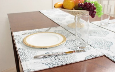 シェニール織 ランチョンマット 約32×45cm [Herb Leaf]