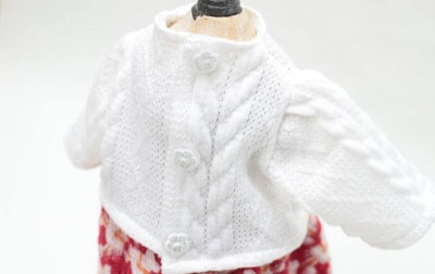 【着せ替え用】ニットカーディガン 約12×14cm