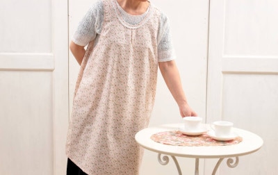 小花柄コットンプリント エプロン 