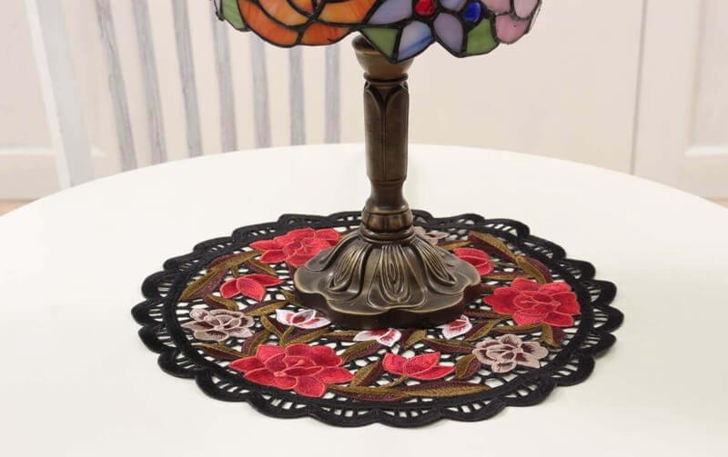 アンティーク シルク イタリア/イギリス 美しいバタフライ刺繍 星花型ドイリー 0000000025912_VXdNK9b.jpg