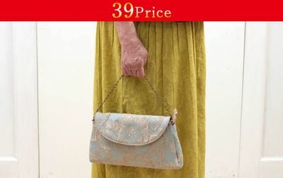 立体ジャカード織 パーティバッグ 約29×15.5×4cm [fleur doree]