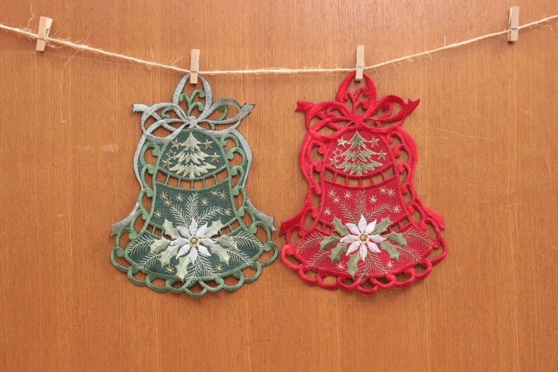 Xmas オーナメント（ベル） 約23×18cm｜インテリアレース・テーブル