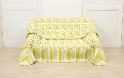 コットンキルト マルチカバー 約200×200cm [Bon mimosa]