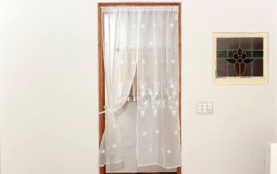 チェーンステッチ刺繍 スタイルのれん 約120×150cm