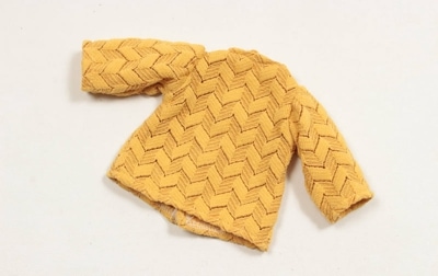 【着せ替え用】ヘリンボーン ニットセーター 約16cm