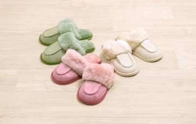 ムートン使いの暖かスリッパ 