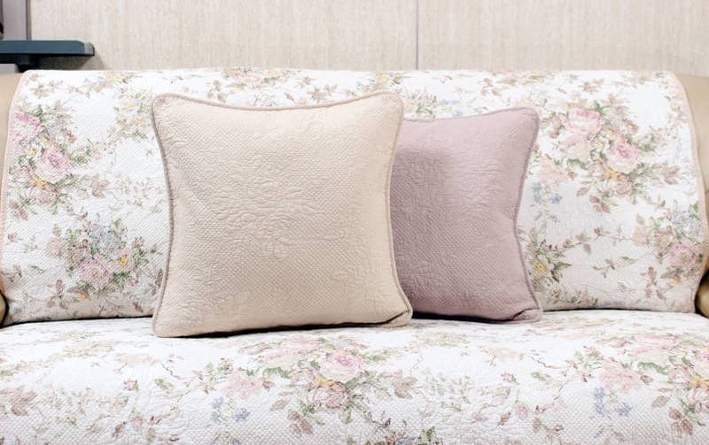 多針キルト クッションカバー 約45×45cm [Rose Colline]｜インテリア
